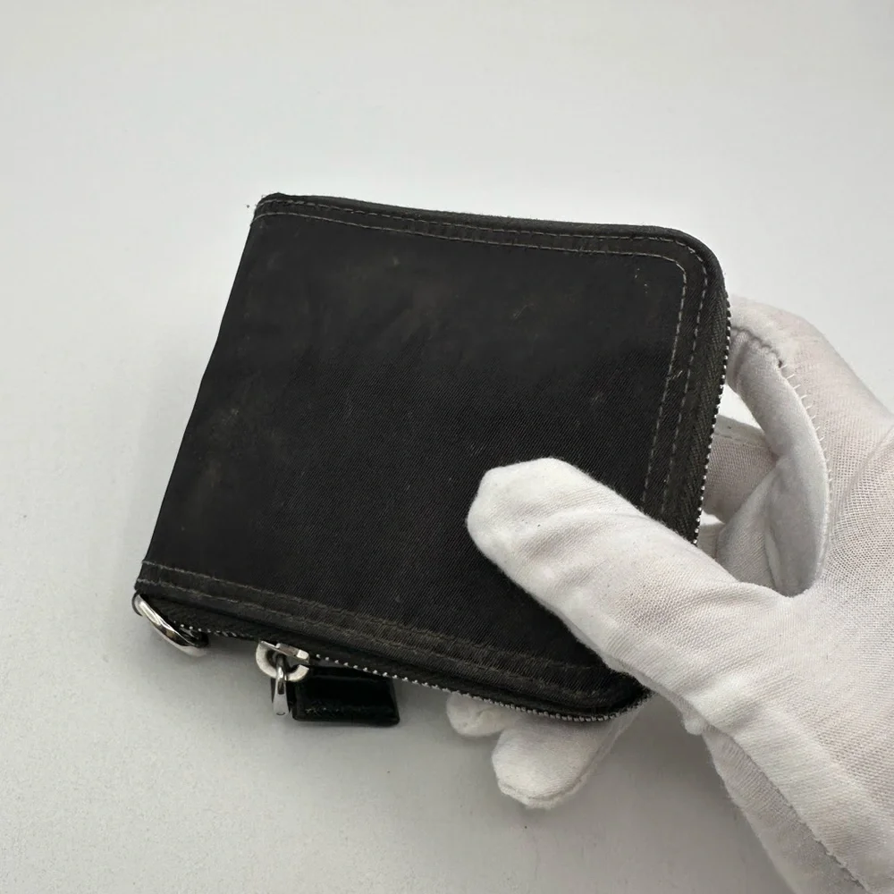Prada Black Nylon Compact Zip-Around Wallet - Picture 5 of 15